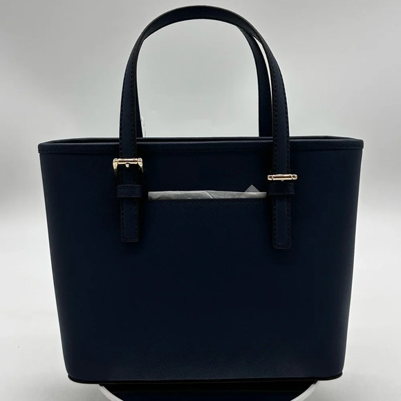 Michael Kors Jet Set Travel Extra-Small Top Zip Tote Bag Navy Blue - Picture 9 of 10